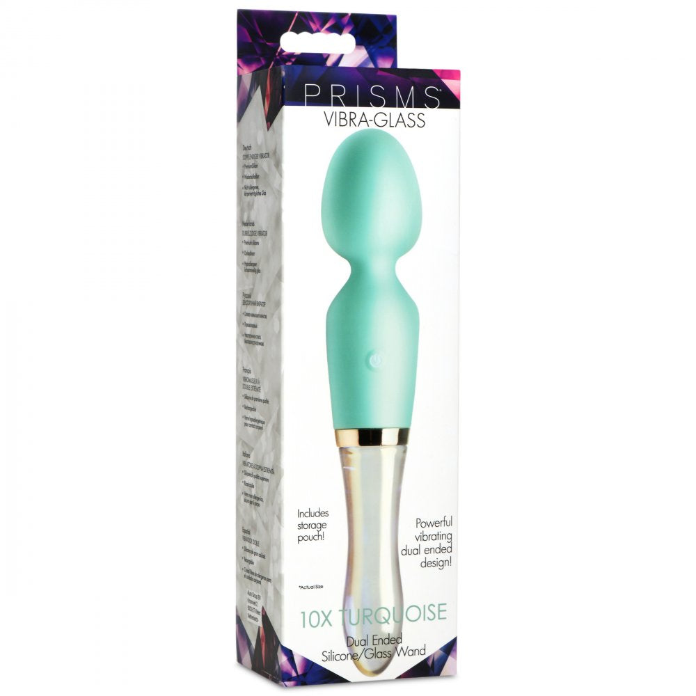 PRISMS 10X Turquoise Dual Ended Silicone & Glass Wand