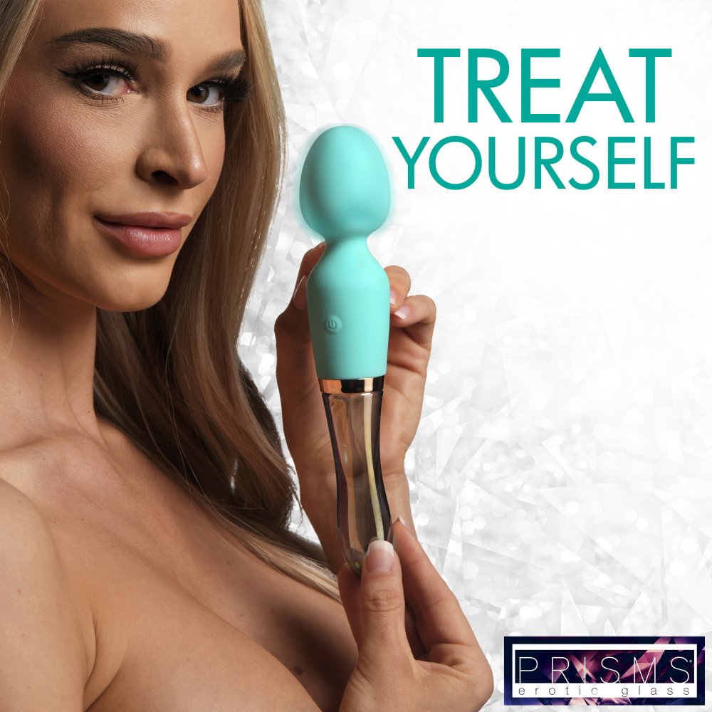 PRISMS 10X Turquoise Dual Ended Silicone & Glass Wand