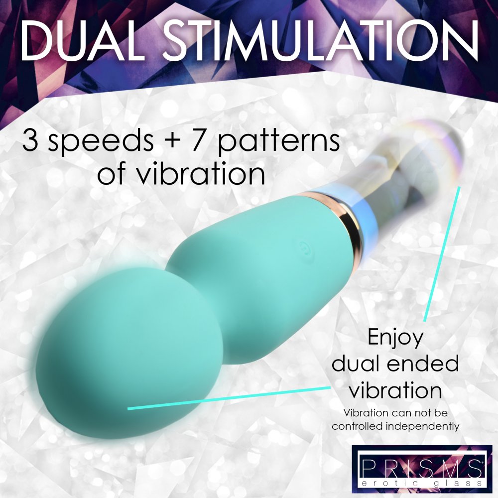 PRISMS 10X Turquoise Dual Ended Silicone & Glass Wand