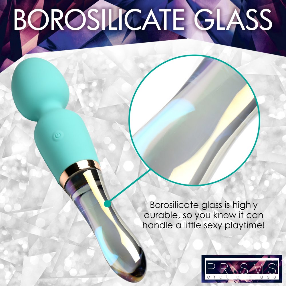 PRISMS 10X Turquoise Dual Ended Silicone & Glass Wand