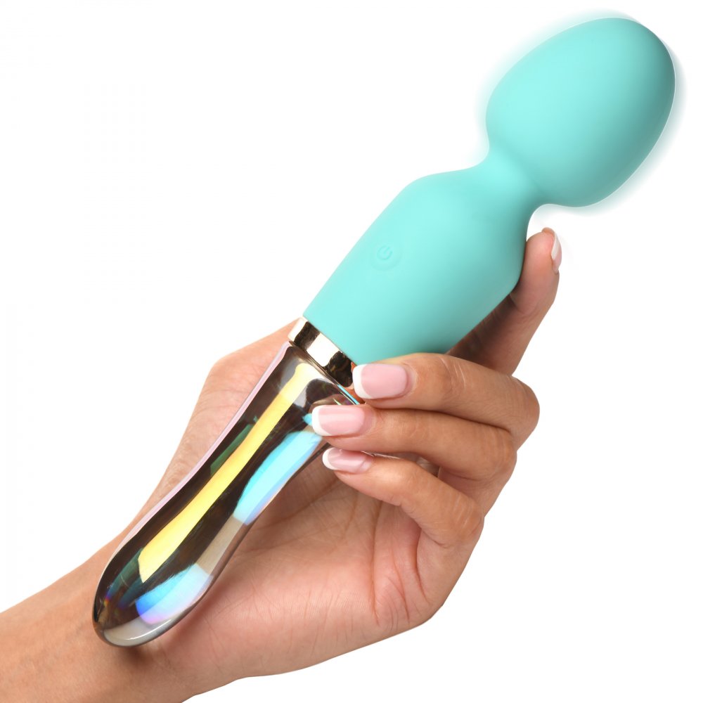 PRISMS 10X Turquoise Dual Ended Silicone & Glass Wand