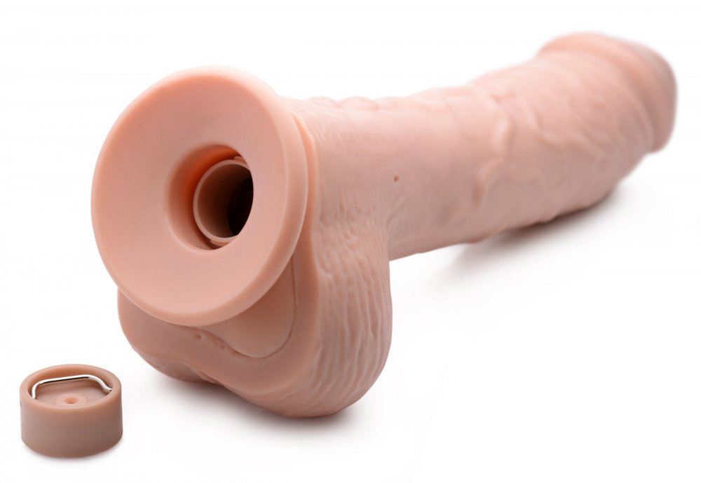 Loadz 8.5 Inch Vibrating Squirting Dildo with Remote Control - Light