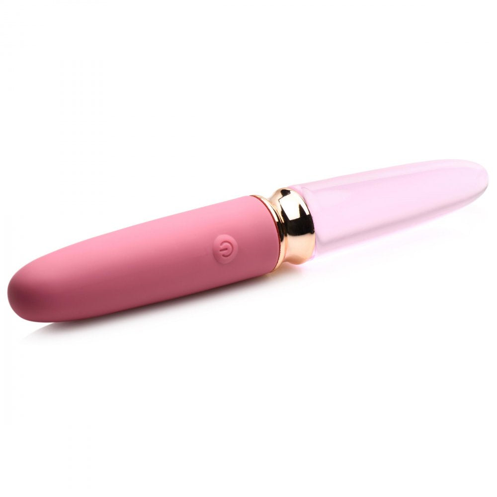 Prisms 10X Rosé Dual Ended Smooth Silicone and Glass Vibrator