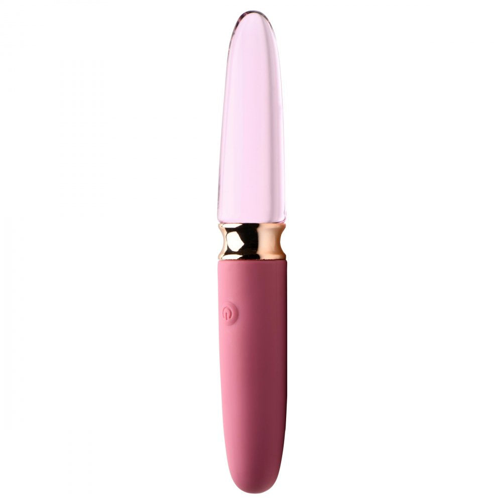 Prisms 10X Rosé Dual Ended Smooth Silicone and Glass Vibrator