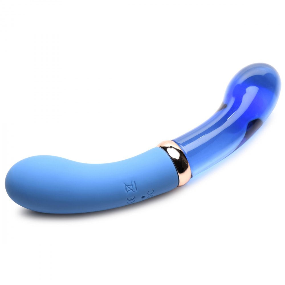 Prisms 10X Bleu Dual Ended G-Spot Silicone and Glass Vibrator