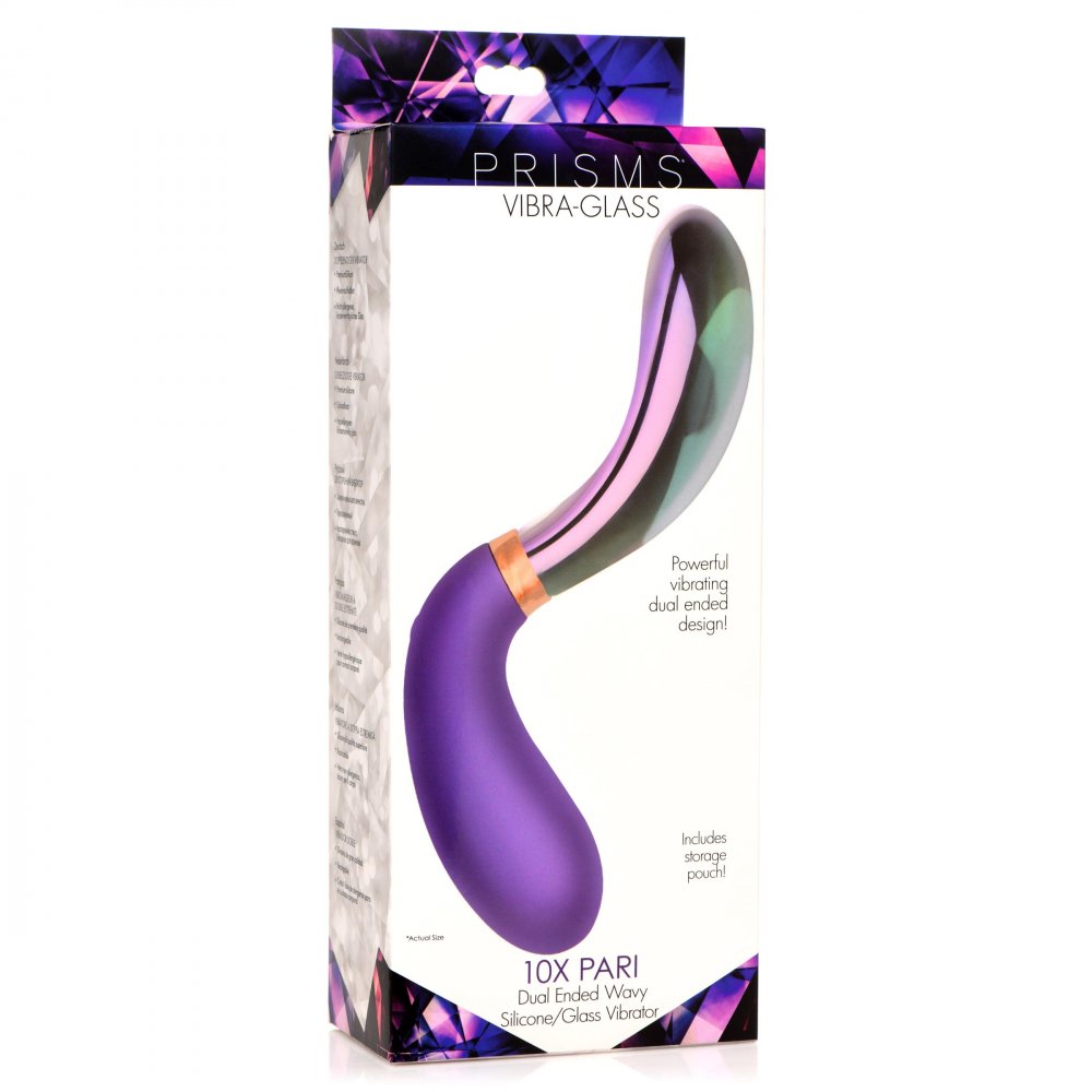 Prisms  10X Pari Dual Ended Wavy Silicone and Glass Vibrator