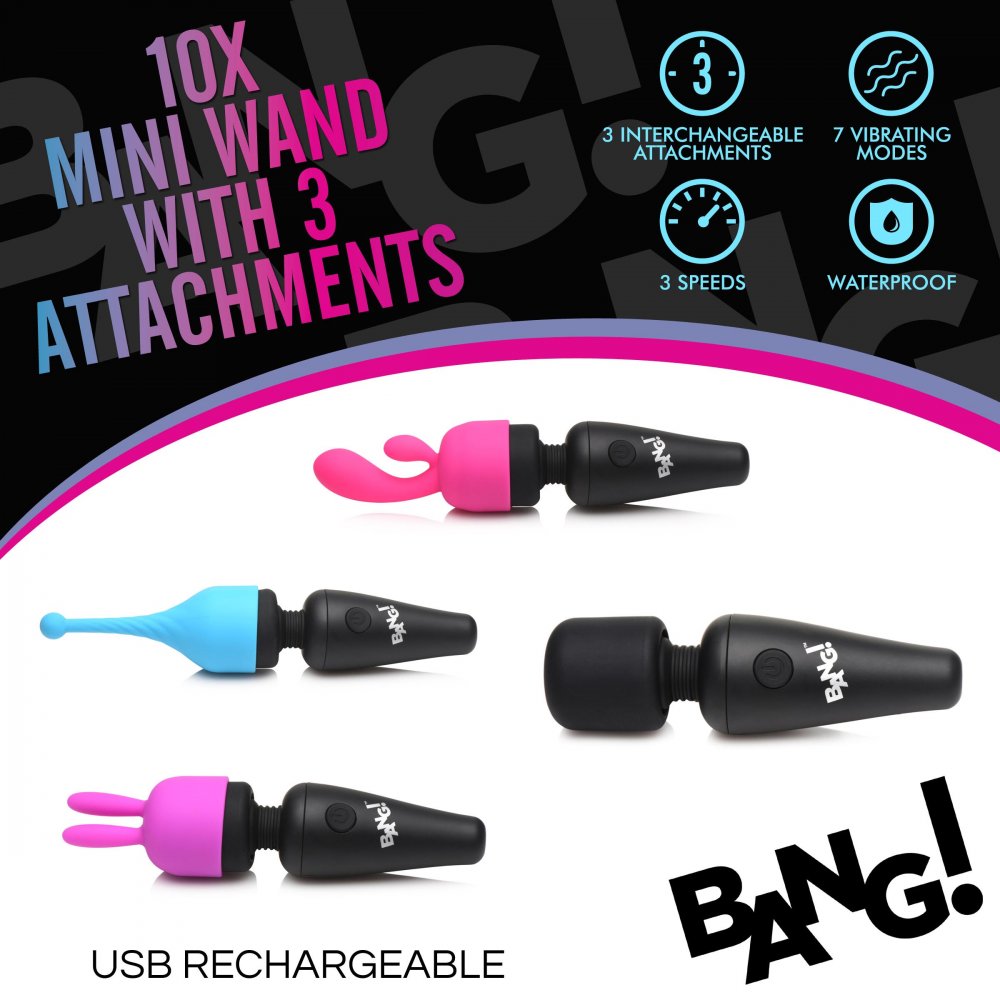 BANG! Mini Wand with 3 Attachments