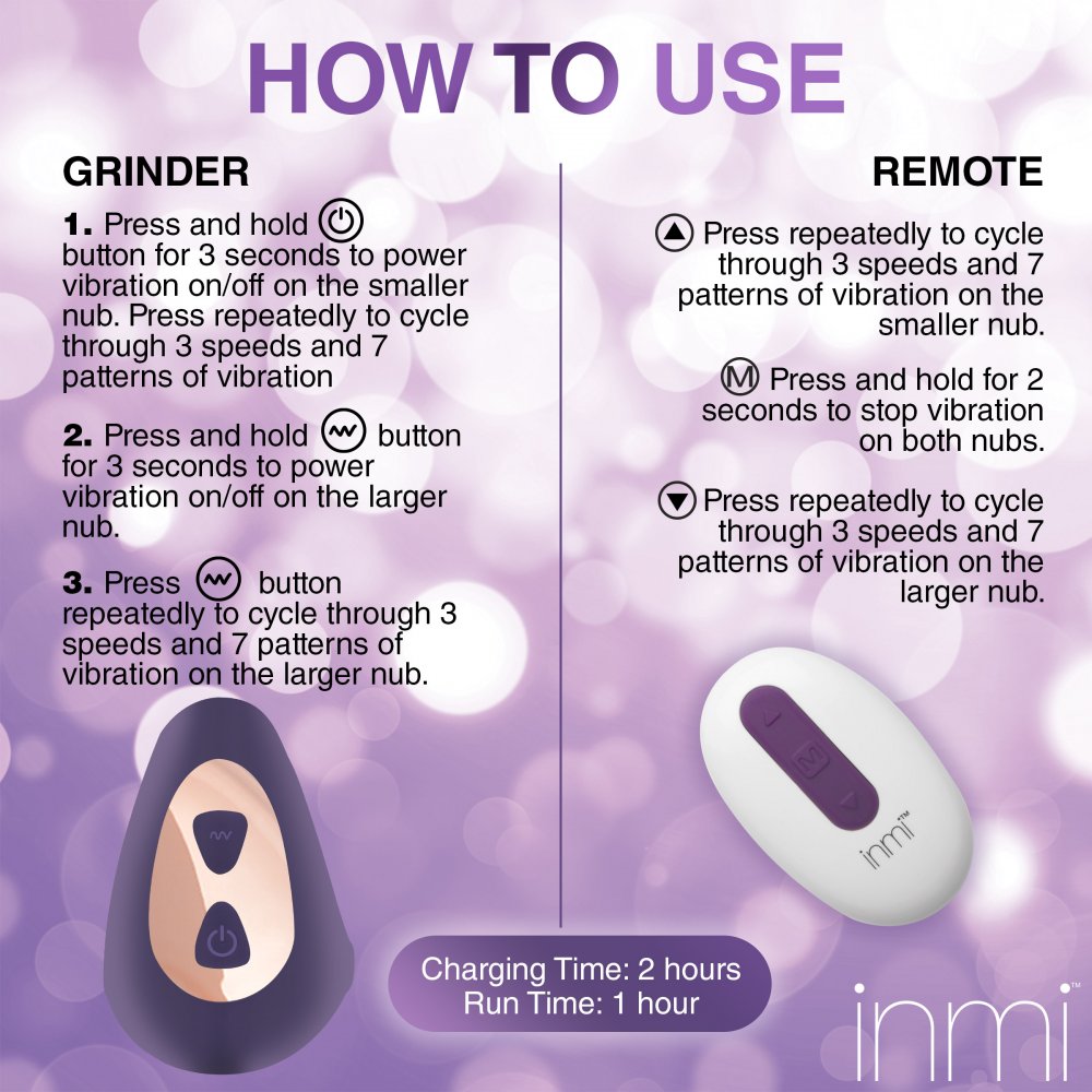 Inmi Ride n' Grind Vibrating Silicone Sex Grinder