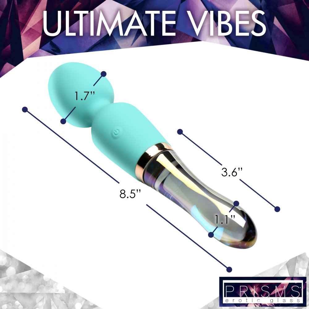 PRISMS 10X Turquoise Dual Ended Silicone & Glass Wand