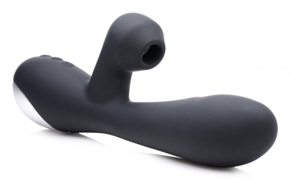 Shegasm 5 Star 7X Suction Come-Hither Silicone Rabbit - Black