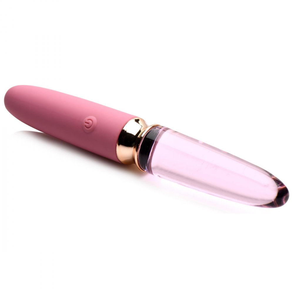 Prisms 10X Rosé Dual Ended Smooth Silicone and Glass Vibrator